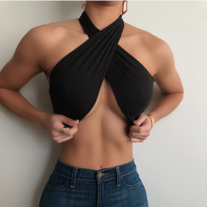 Strapless Bra Backless - 봄 신상 여성 티셔츠 여성 단색
