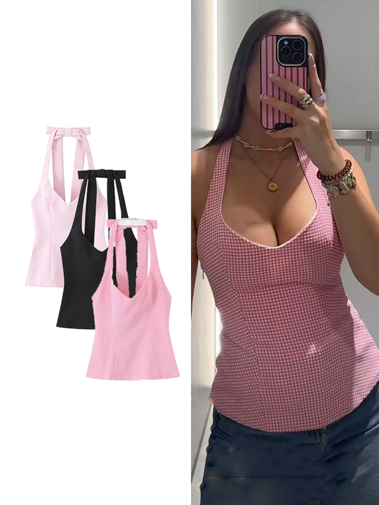 Strapless Bra Backless - TFMLN 여성 여름 홀터 탱크탑 2025