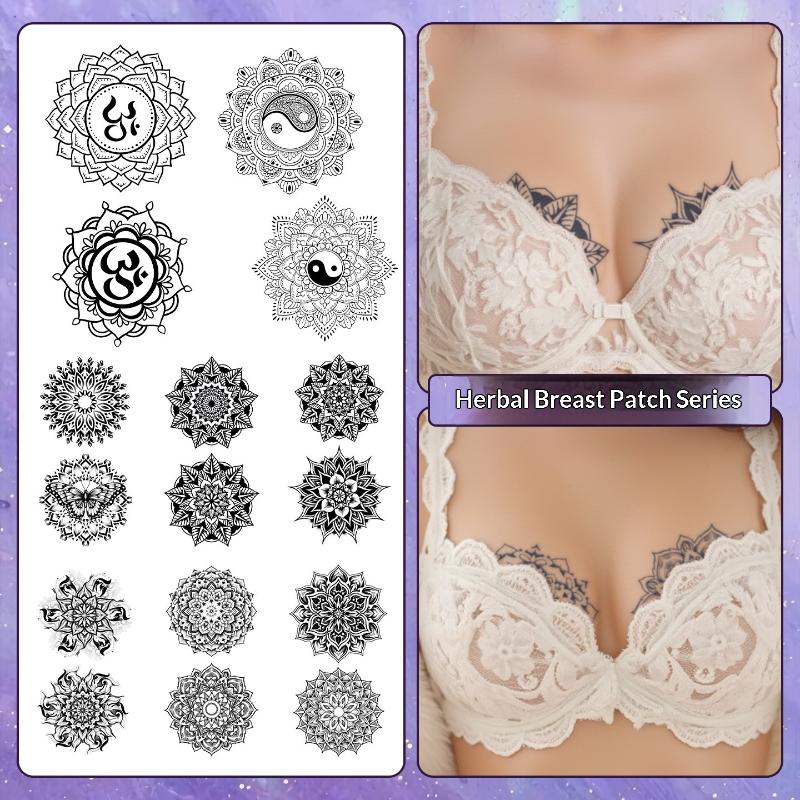 Nipple Cover Pasties - 2/3/6/8장 세트, 다투라 패턴의 가슴용 임시