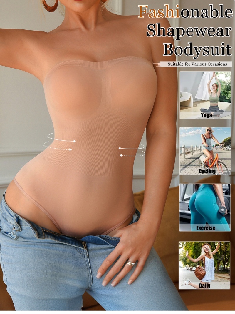 심리스 스트랩리스 보정 속옷, 여성용 복부 압박 및 힙 - Shapewear Bodysuit Firm 리뷰 및 가격