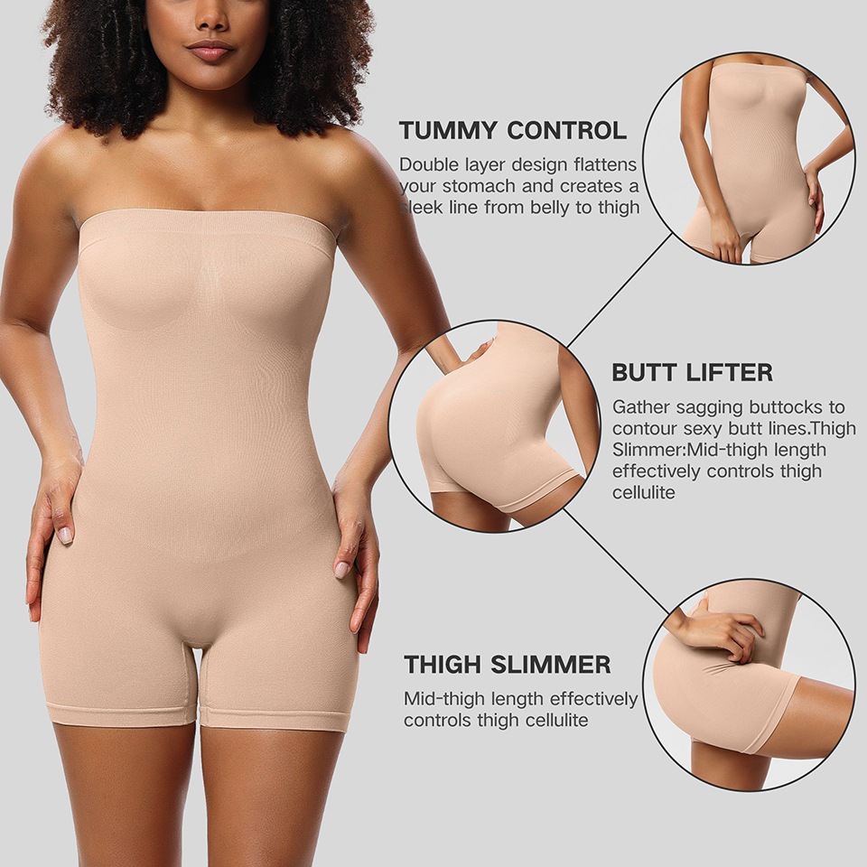 여성용 스트랩리스 보정속옷 바디 수트, 엉덩이 리프터, - Shapewear Bodysuit Firm 리뷰 및 가격