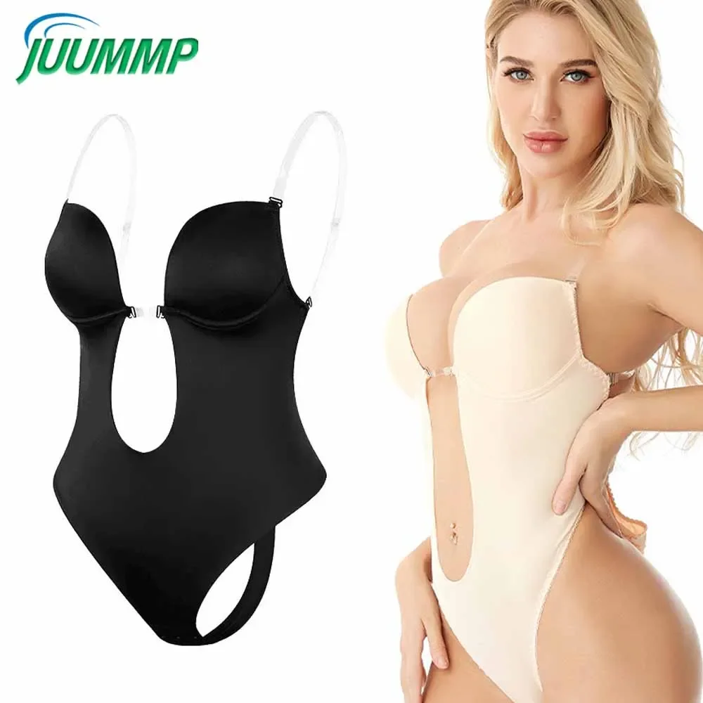 여성용 스트랩리스 바디수트, 브래지어 포함, 딥 브이넥 - Shapewear Bodysuit Firm 리뷰 및 가격