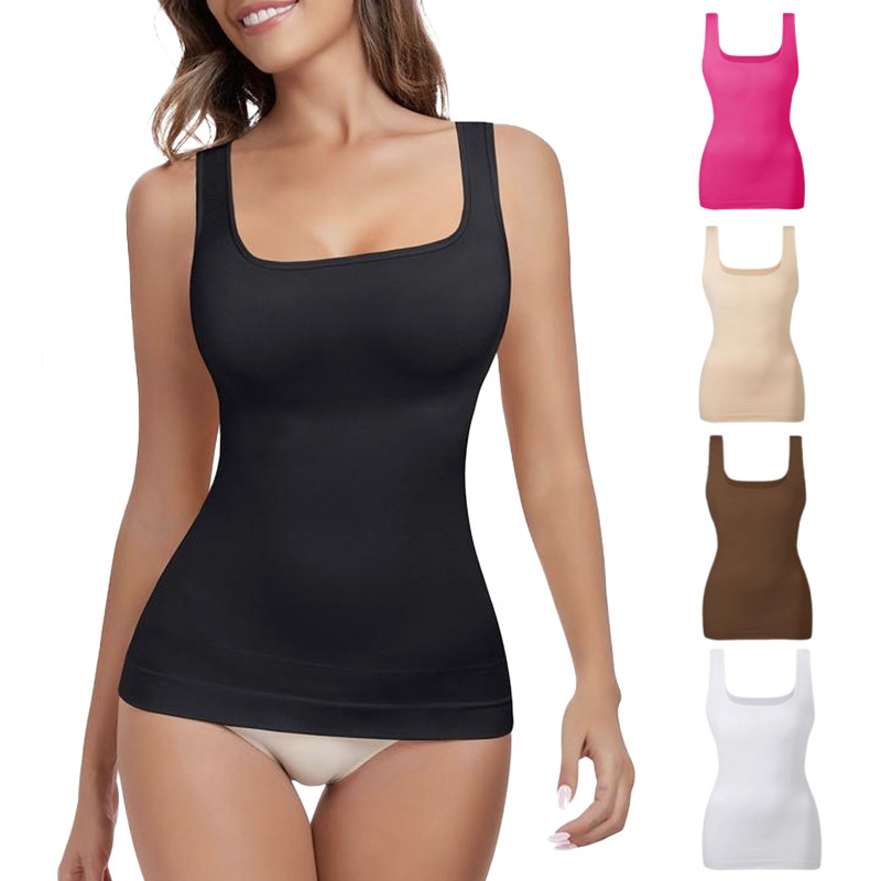 여성용 심리스 스퀘어넥 압박 셰이프웨어 탱크탑, 일상복 - Shapewear Bodysuit Firm 리뷰 및 가격