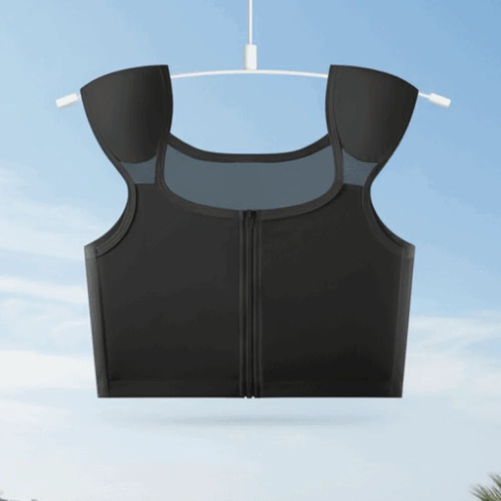 메쉬 소재의 플랫 브레스트 바인더, 단색, 충격 방지  - Shapewear Bodysuit Firm 리뷰 및 가격